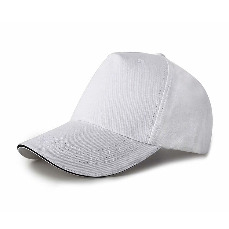 185 g/m² cotton cap with visor and white ClearLine Pro stripe
