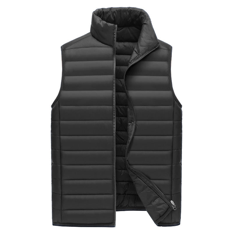 Men's down jacket in polyester. Cheap. Promotional item.