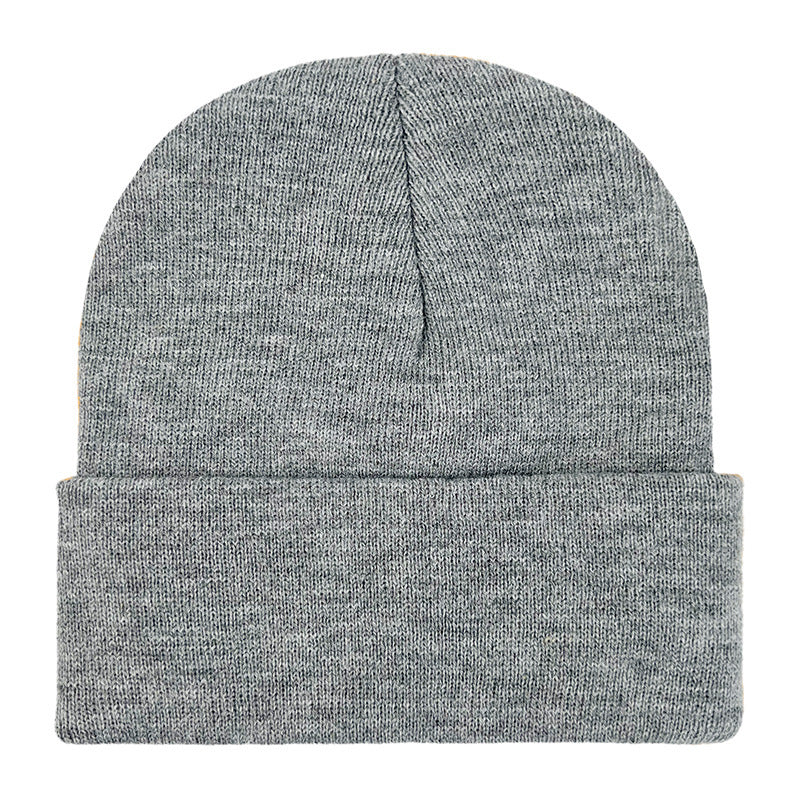 Promotional stretch knit beanies with rolled cuff