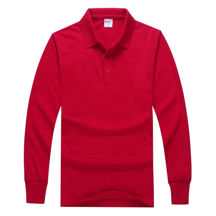 Long-sleeved polo shirts in various colours, made of 240 g/m² cotton