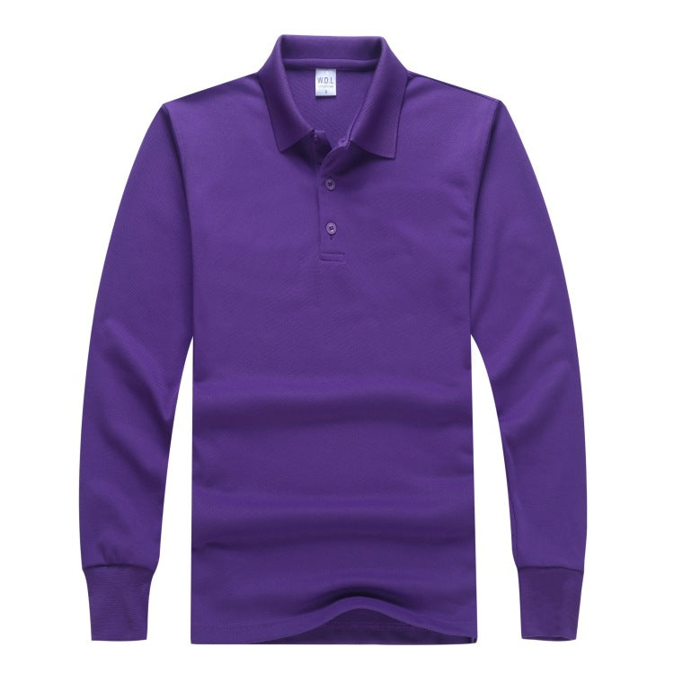 Long-sleeved polo shirts in various colours, made of 240 g/m² cotton