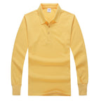 Long-sleeved polo shirts in various colours, made of 240 g/m² cotton