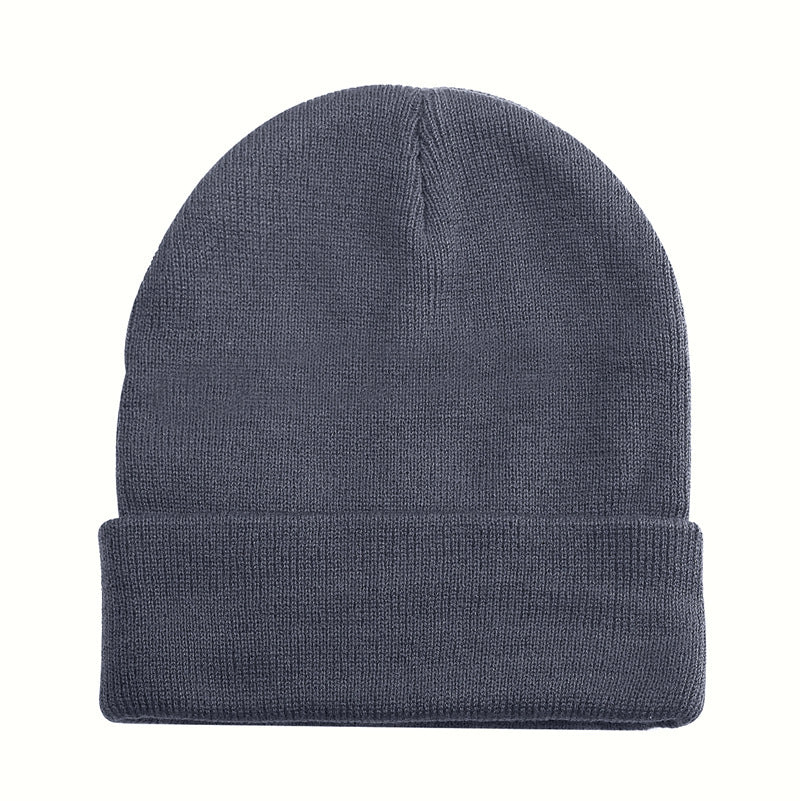 Promotional stretch knit beanies with rolled cuff
