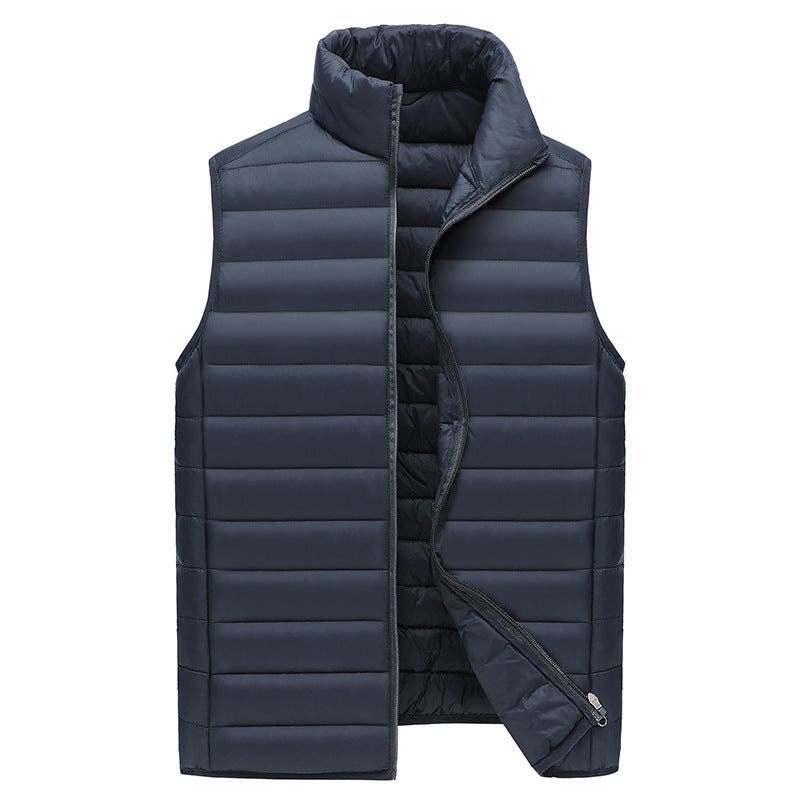 Men's down jacket in polyester. Cheap. Promotional item.
