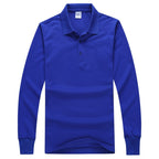 Long-sleeved polo shirts in various colours, made of 240 g/m² cotton