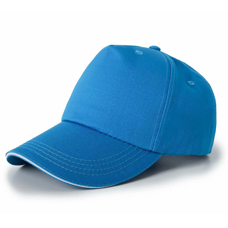 185 g/m² cotton cap with visor and white ClearLine Pro stripe