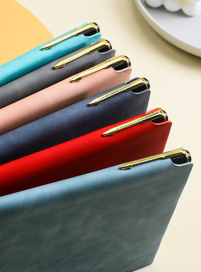 A5 faux leather notebook with high-quality soft-touch lined pages 