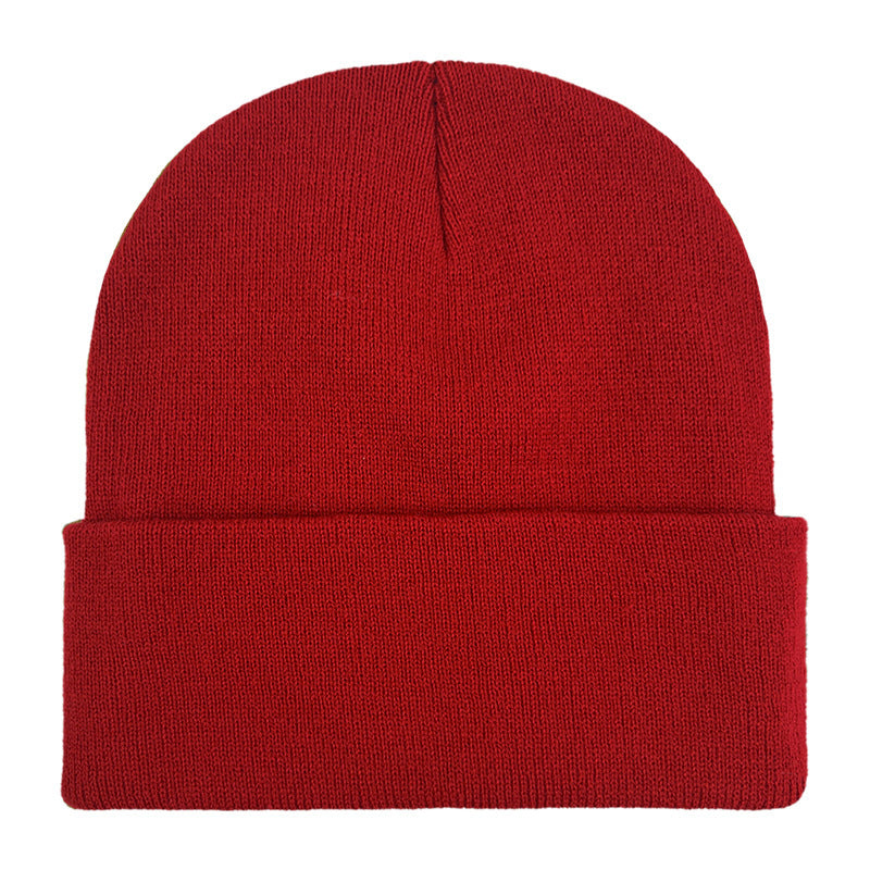 Promotional stretch knit beanies with rolled cuff