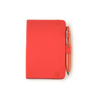 A6 PU notebook with smooth pages, accompanied by a plastic pen