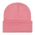 Promotional stretch knit beanies with rolled cuff
