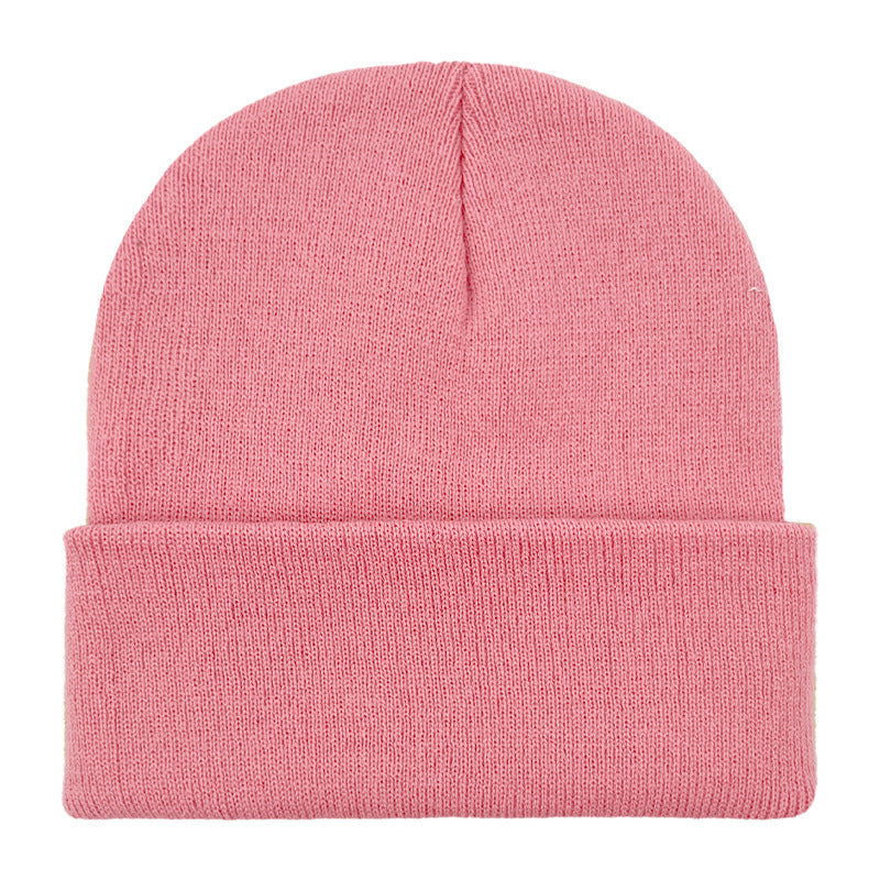 Promotional stretch knit beanies with rolled cuff