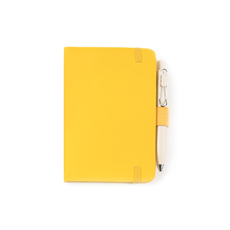 A6 PU notebook with smooth pages, accompanied by a plastic pen