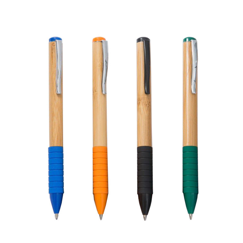 Bamboo and silicone pen with a colored pointer and blue or black ink 