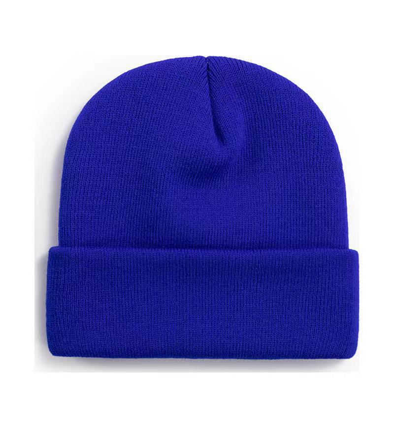 Promotional stretch knit beanies with rolled cuff
