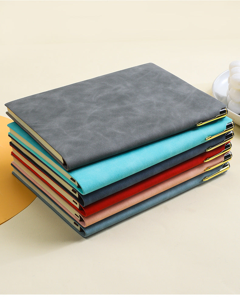 A5 faux leather notebook with high-quality soft-touch lined pages 