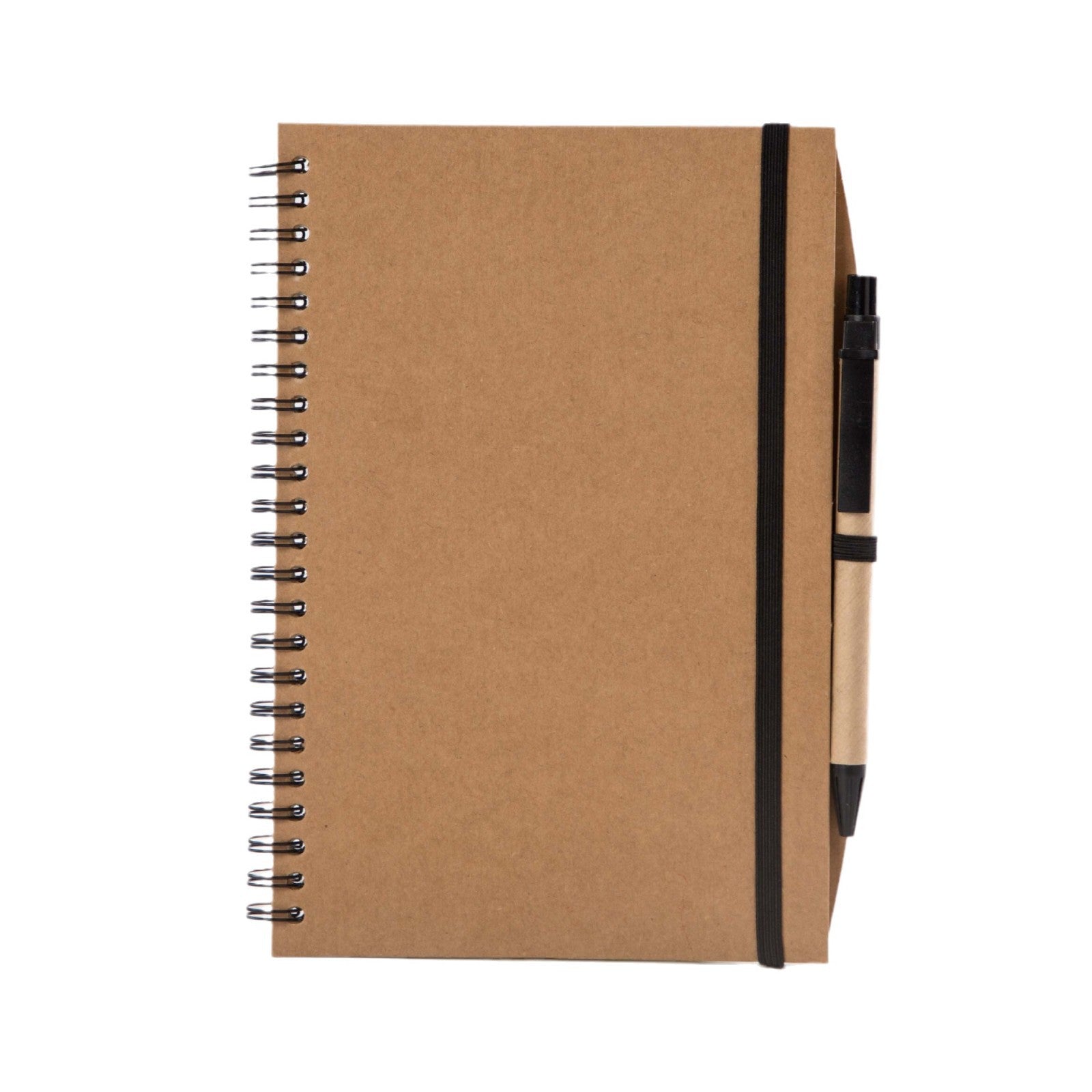 Spiral notebook with pen and rings, A5 size, with smooth pages