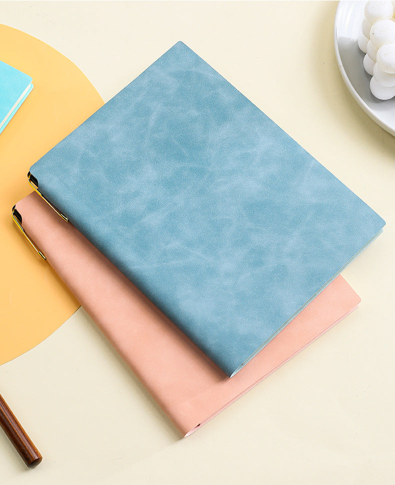 A5 faux leather notebook with high-quality soft-touch lined pages 