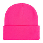 Promotional stretch knit beanies with rolled cuff