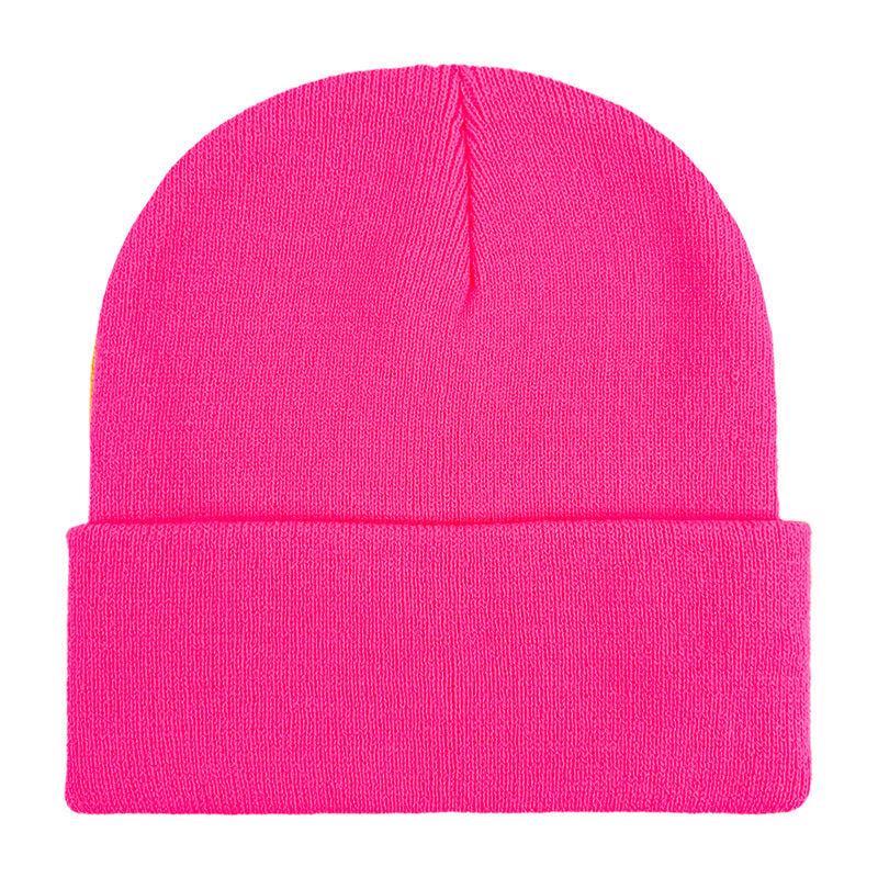 Promotional stretch knit beanies with rolled cuff