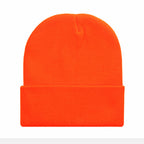 Promotional stretch knit beanies with rolled cuff