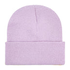 Promotional stretch knit beanies with rolled cuff