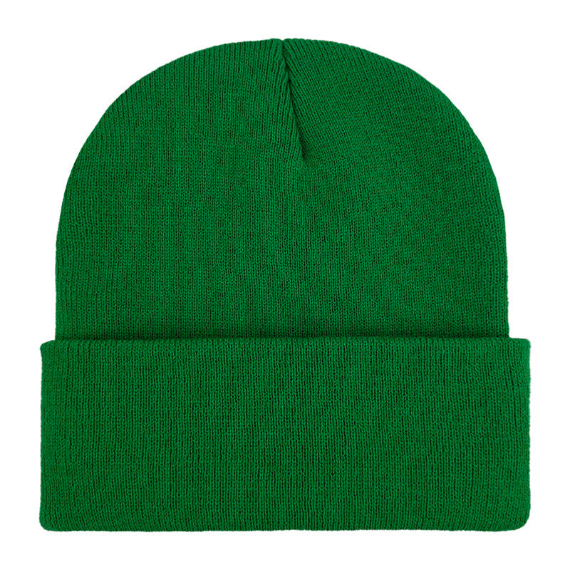 Promotional stretch knit beanies with rolled cuff
