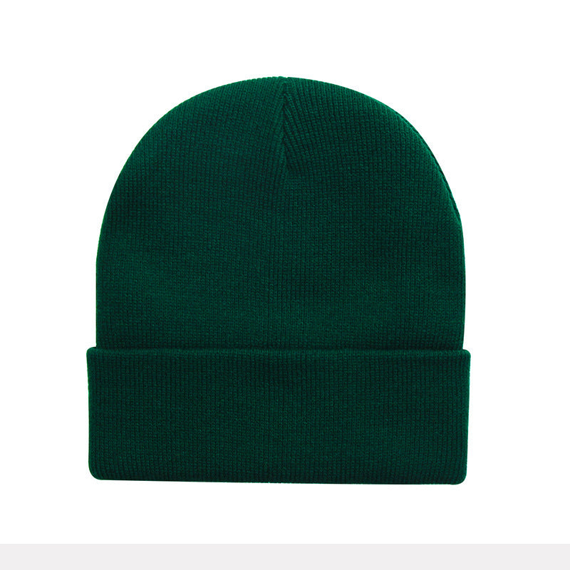 Promotional stretch knit beanies with rolled cuff