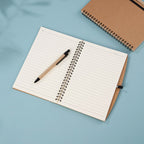 Spiral notebook with pen and rings, A5 size, with smooth pages