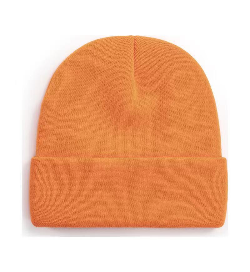 Promotional stretch knit beanies with rolled cuff