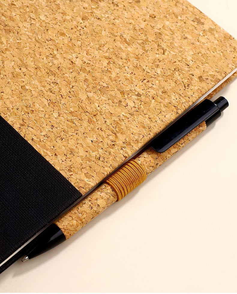 A5 notebook with (without) cork and cotton pen with smooth pages
