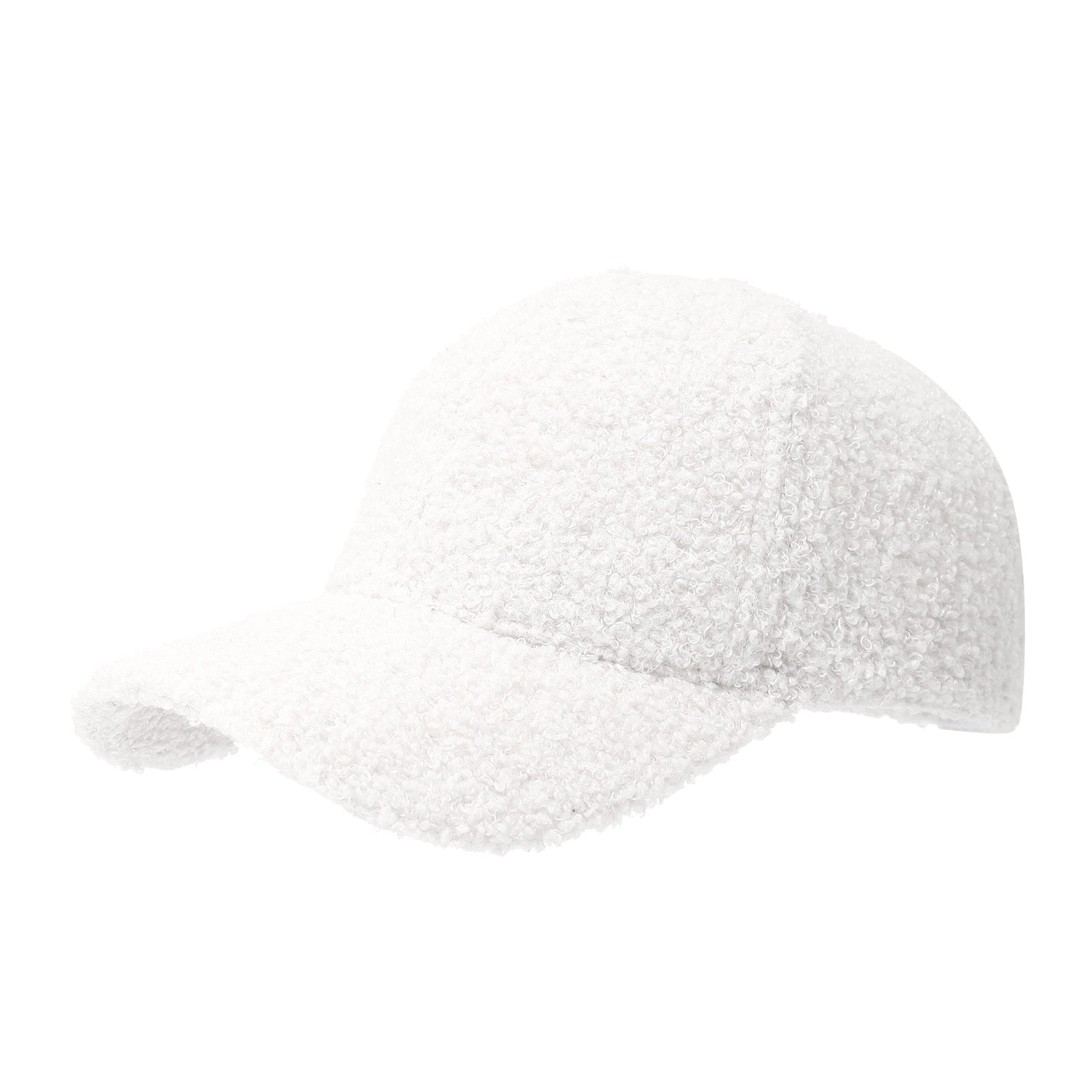 Lightweight sherpa fabric cap with hook and loop closure