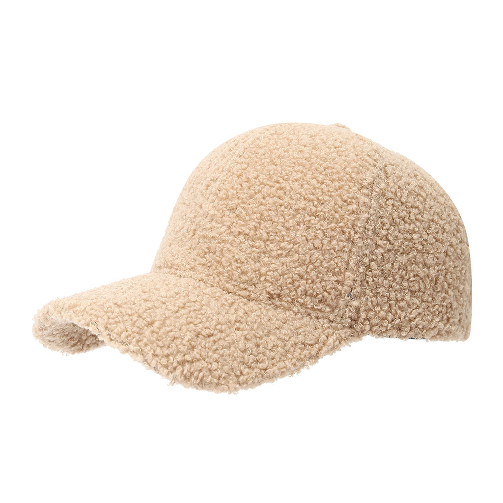 Lightweight sherpa fabric cap with hook and loop closure