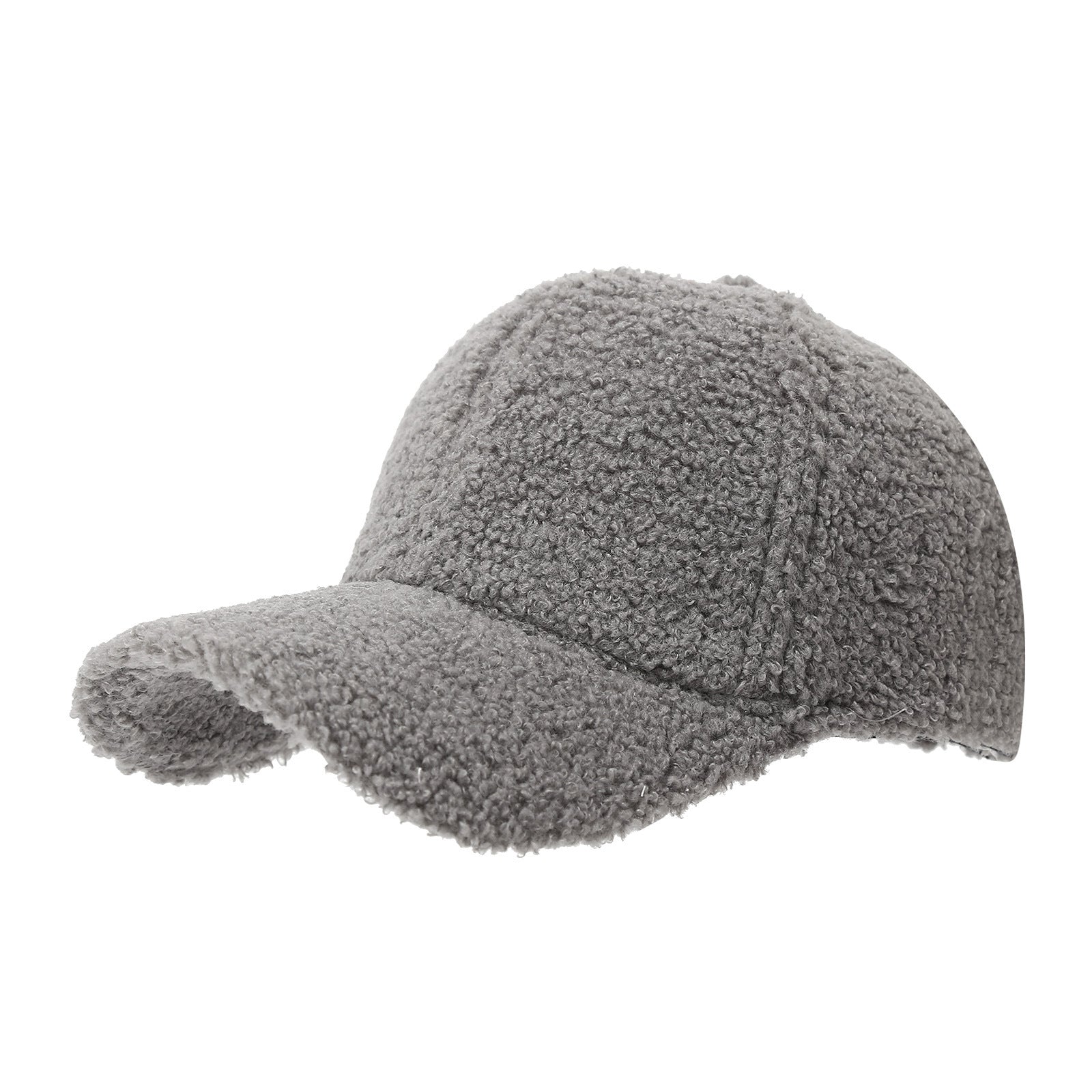 Lightweight sherpa fabric cap with hook and loop closure