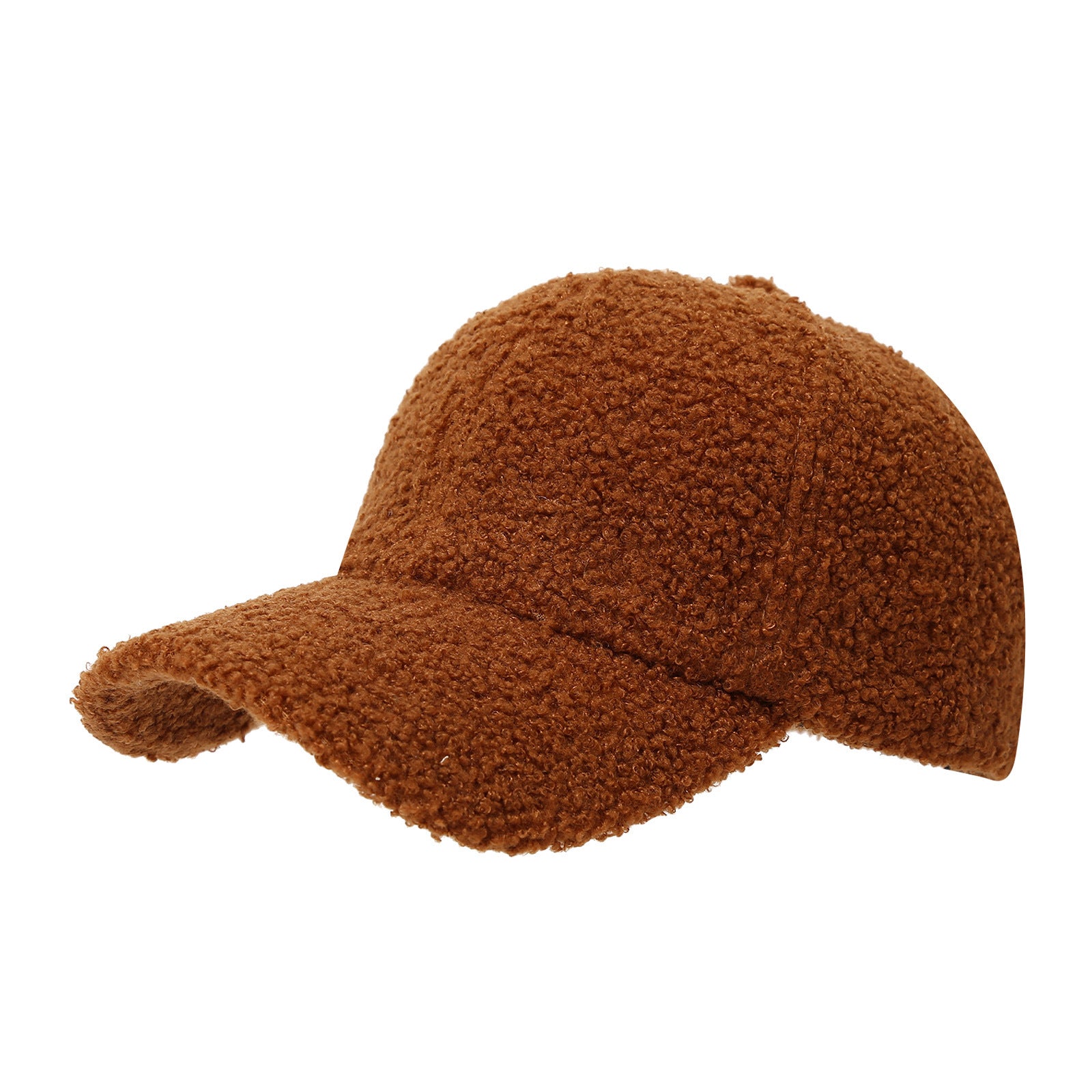 Lightweight sherpa fabric cap with hook and loop closure