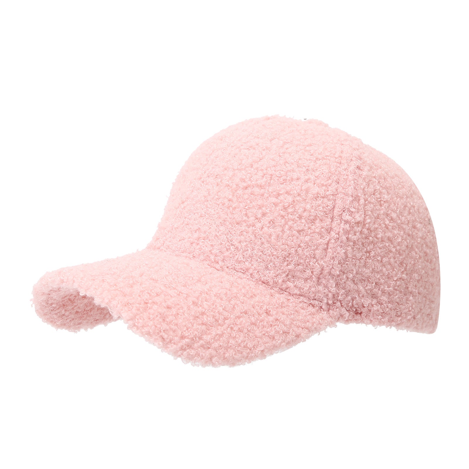 Lightweight sherpa fabric cap with hook and loop closure