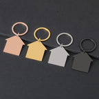 Metal house-shaped keychain