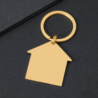 Metal house-shaped keychain