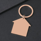 Metal house-shaped keychain