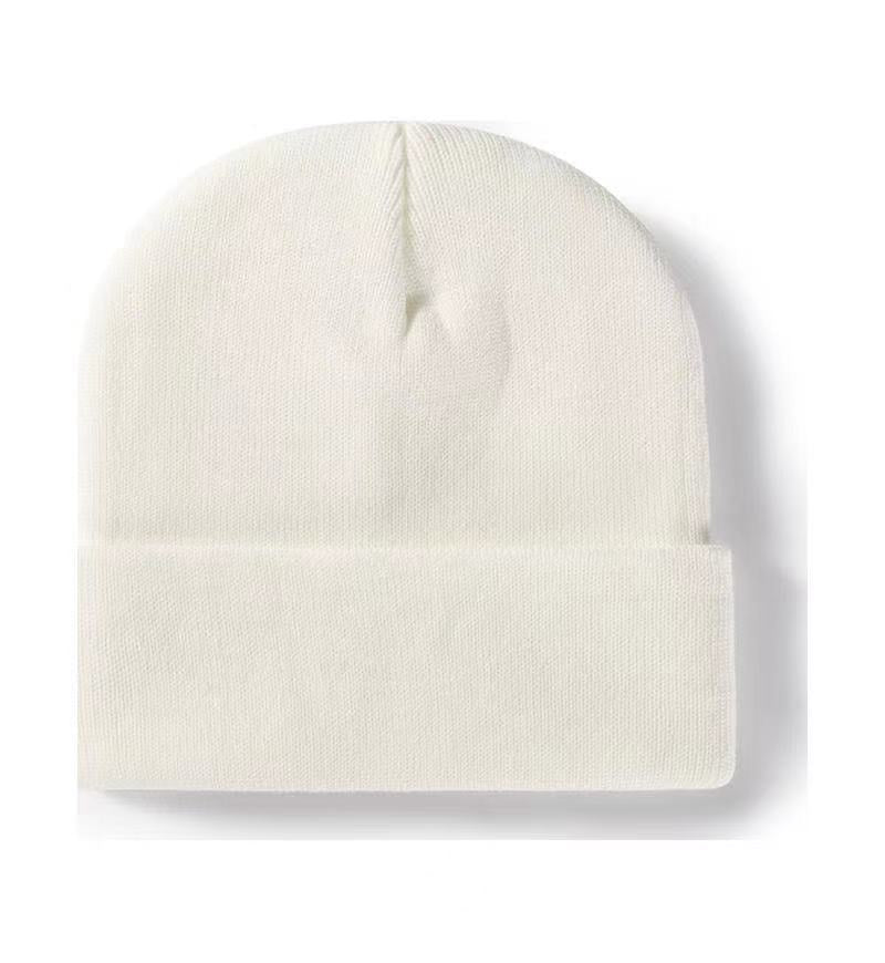 Promotional stretch knit beanies with rolled cuff