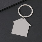 Metal house-shaped keychain