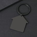 Metal house-shaped keychain