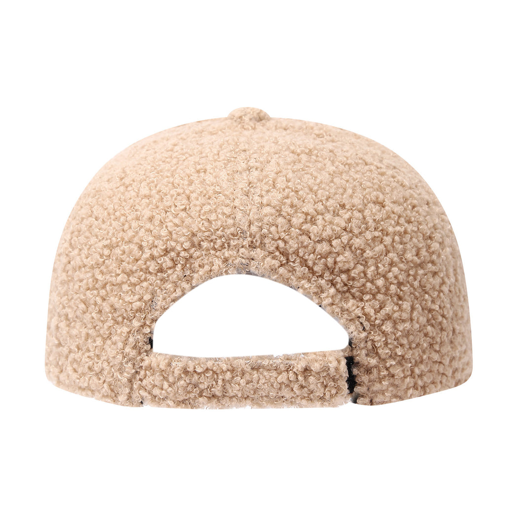 Lightweight sherpa fabric cap with hook and loop closure