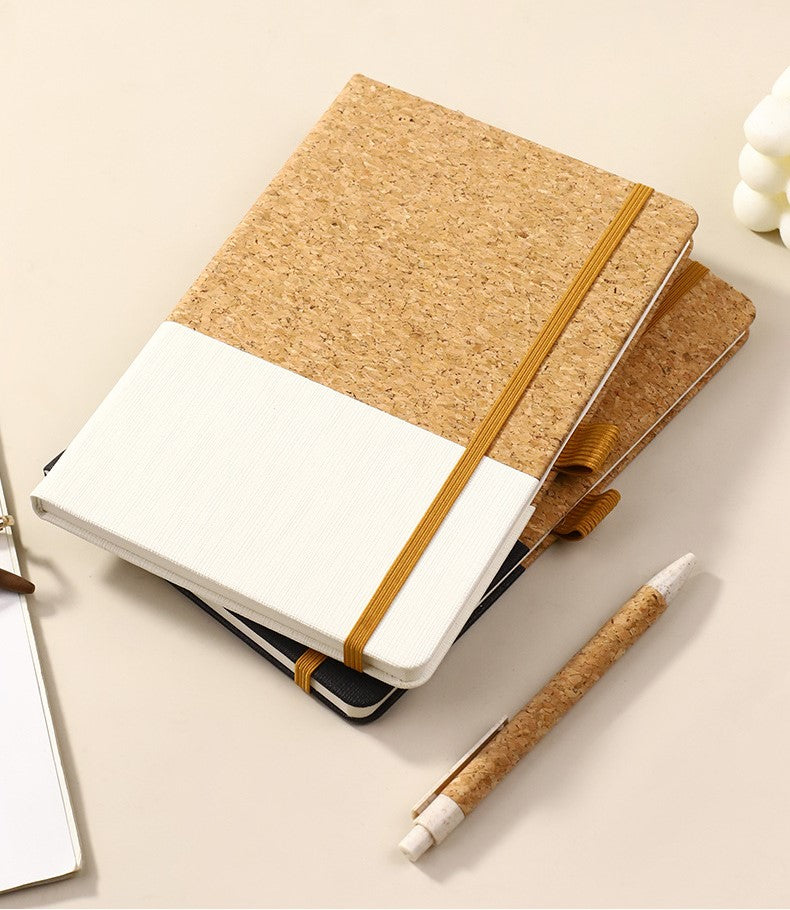 A5 notebook with (without) cork and cotton pen with smooth pages