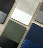 A5 printed notebook with imitation leather and hard cover 