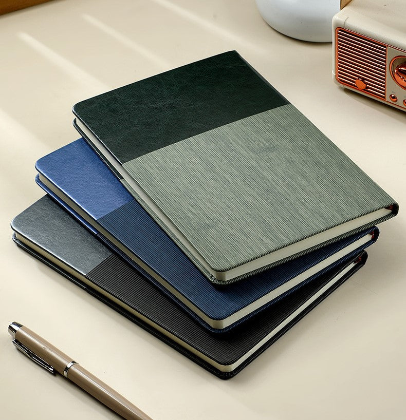 A5 printed notebook with imitation leather and hard cover 