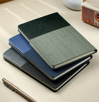 A5 printed notebook with imitation leather and hard cover 