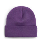 Promotional stretch knit beanies with rolled cuff