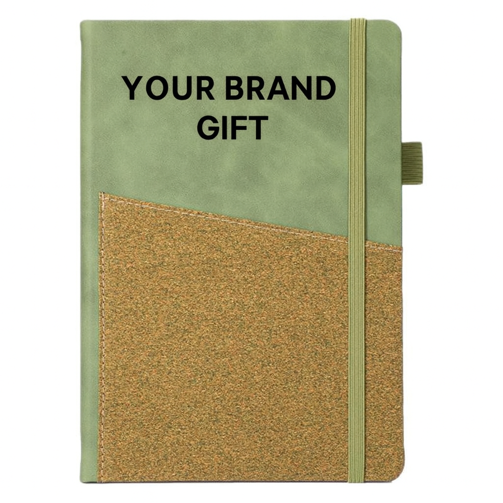 Personalized A5 lined PU notebooks with pocket - corporate gifts