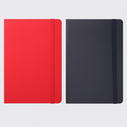 Recycled A5 notebook with fruit design (banana, pineapple) personalized with your logo and lined pages