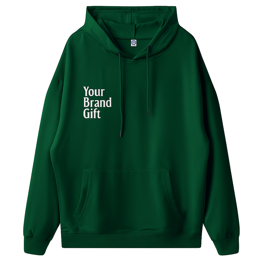Custom cotton and polyester sweatshirts and pullovers (280 g/m²) with company logo for advertising